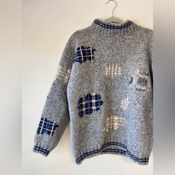 Vintage Wool Eddie Bauer Patchwork Sweater - Picture 2 of 4